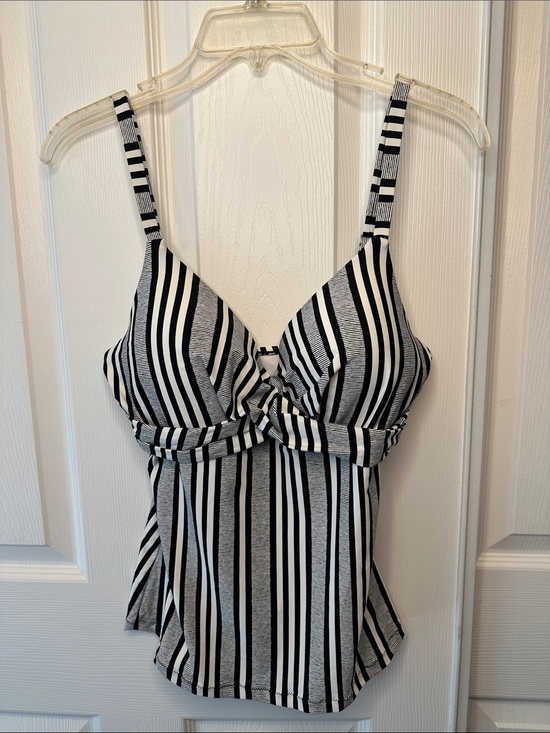 Leilani Other - Striped Black & White Women's Tankini Swim Top by Leilani